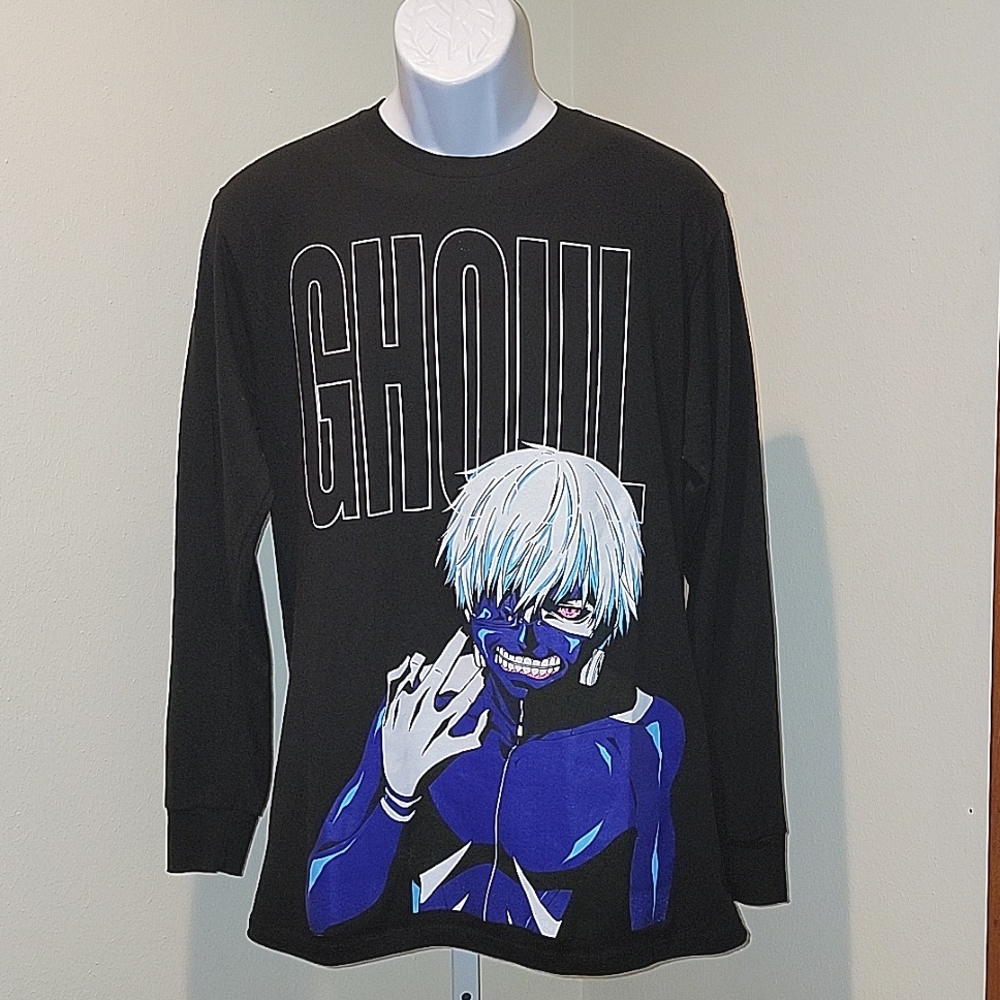 TOKYO GHOUL KEN KANEKI LONG SLEEVE T-SHIRT MEN'S  BLACK, PURPLE & WHITE